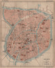 BRUGES BRUGGE. Vintage town city map plan de la ville. Belgium 1920 old