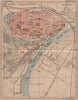 NAMUR NAMEN NAMEUR vintage town city map plan de la ville. Belgium 1920