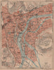 LIÈGE. Vintage town city map plan de la ville. Belgium. Liege 1920 old