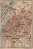 TRIER TRÈVES TREVES vintage town city stadtplan. Rhineland-Palatinate 1920 map