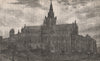 Glasgow Cathedral. Scotland 1886 old antique vintage print picture