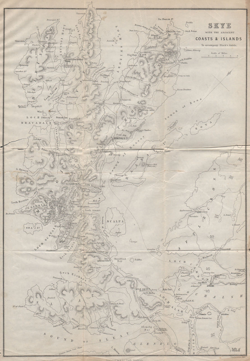 Skye with the adjacent coasts & islands. Ross shire. Scotland 1886 old map