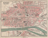 ROUEN antique town city plan de la ville. Seine-Maritime 1913 old map