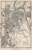 CAEN antique town city plan de la ville. Calvados 1913 old map chart