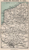 Pas-de-Calais & Somme railways chemins de fer. Calais Boulogne to Paris 1913 map