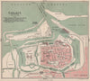 CALAIS antique town city plan de la ville. Harbour port.  Pas-de-Calais 1913 map