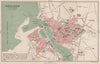 BOULOGNE-SUR-MER antique town city plan de la ville. Harbour port 1913 old map