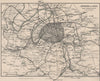 PARIS ENVIRONS with fortifications. Railways Chemins de fer 1913 old map