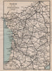 SOUTH WEST FRANCE. Paris to the Pyrenees. Aquitaine 1885 old antique map chart