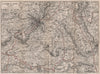 LES MONTS DU CANTAL. Le Plomb du Cantal & Garabi. Lozère 1885 old antique map