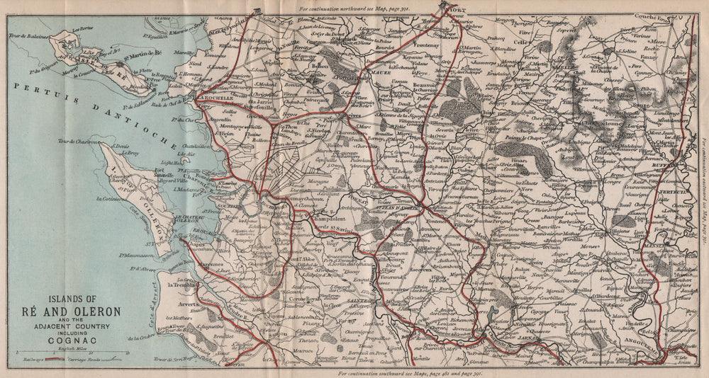 Île de Ré & Île d'Oléron. Cognac. La Rochelle. Charente-Maritime 1885 old map