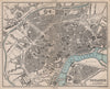 TOULOUSE antique town city plan de la ville. Haute-Garonne 1885 old map