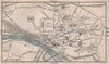 PAU antique town city plan de la ville. Pyrénées-Atlantiques 1885 old map