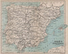 SPAIN & PORTUGAL. Iberia railways 1885 old antique vintage map plan chart