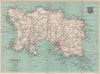 The island of JERSEY. St Helier. Channel Islands 1913 old antique map chart