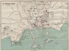 ST. PETER PORT antique town city harbour plan. Channel Islands 1913 old map