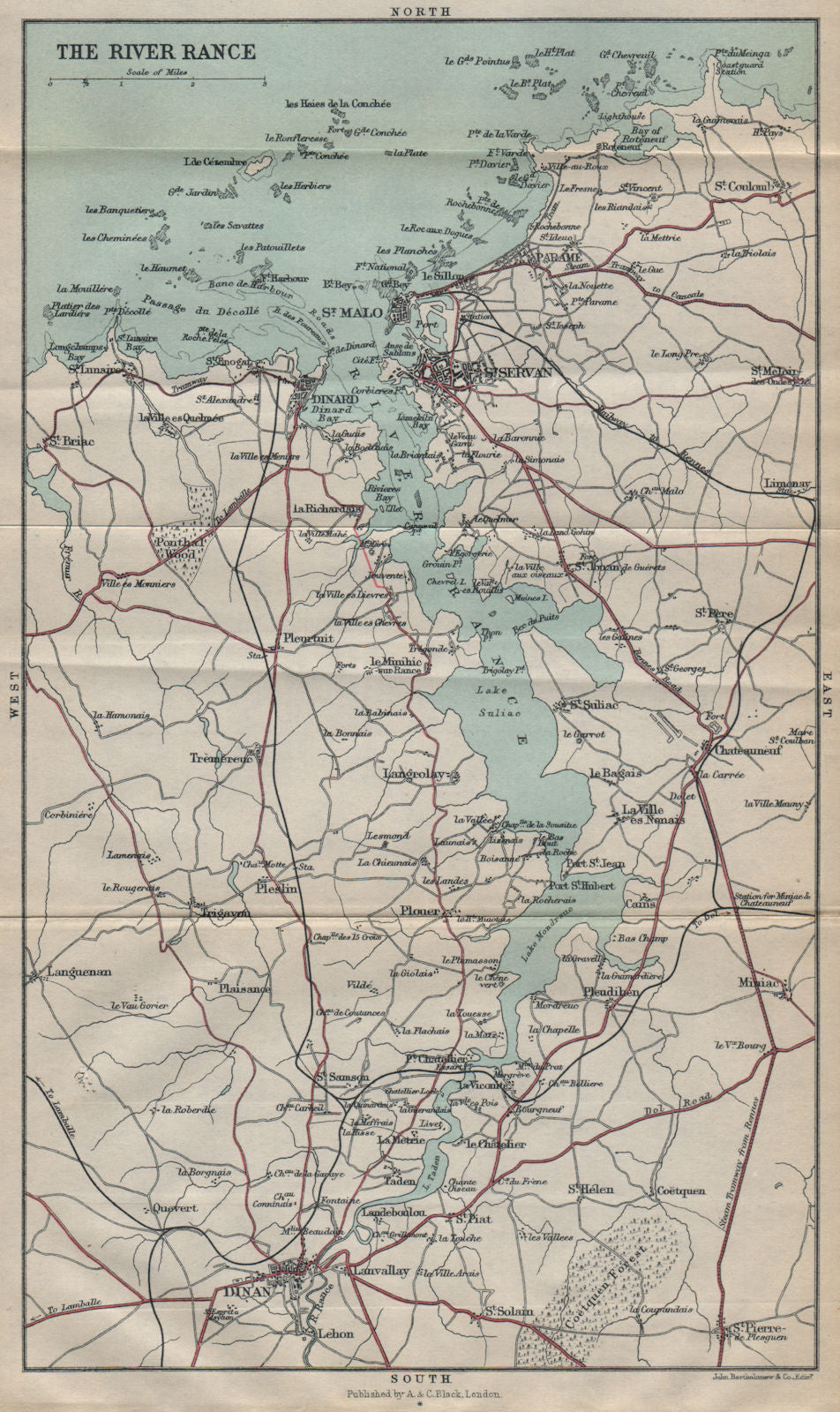 THE RIVER RANCE Dinard St Enogat St Malo St Servan Dinan. Brittany 1913 ...