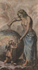 Globe. Naked woman. Cherub. Original hand colour. BUFFIER 1775 old print