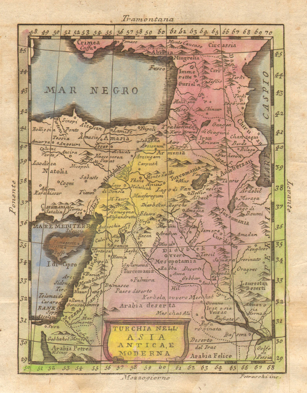 'Turchia Nell' Aisa Antica, e Moderna'. Turkey in Asia. Iraq. BUFFIER 1775 map
