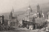 Palermo Cathedral, Italy. Cattedrale di Vergine Assunta, Madre Chiesa 1840