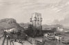 Villa of the Prince of Buttera, Bagaria, Sicily 1840 old antique print picture