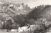Castrogiovanni, the ancient Enna, Italy 1840 old antique vintage print picture