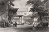 Bazaar of the fig tree, Algiers, Algeria 1840 old antique print picture