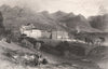 Convent of San Martino, near Palermo, Italy 1840 old antique print picture