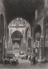 Vespers in the Capella Reale, Palermo, Italy 1840 old antique print picture