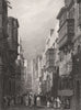 Strada St. Ursola, Valletta, Malta 1840 old antique vintage print picture