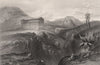 Grecian temple at Segesta, Sicily 1840 old antique vintage print picture