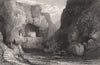 Saint Paul's Chapel, valley of Mousta, Malta 1840 old antique print picture