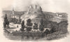 Mountain of the Castle of Vilnius (Vilna). Lithuania 1835 old antique print