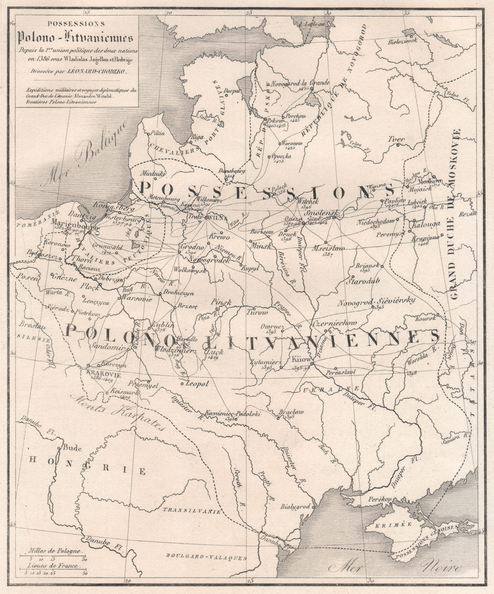 Polish–Lithuanian Commonwealth 1835 old antique vintage map plan chart