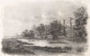 The Castle of Pulawy, on the Vistula. Poland 1835 old antique print picture