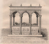 Tomb of Casimir IV in Cracow (Krakow). Poland 1835 old antique print picture