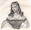 Birute / Biruta. Lithuania 1835 old antique vintage print picture