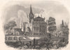 Zator castle. Poland 1835 old antique vintage print picture