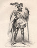 Teutonic Knight. Zakon Krzyzacki. Kryziuociu Ordinas . Germany 1835 old print