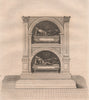 Tomb of the two Sigismonds-Jagellons in Cracow (Krakow). Poland 1835 old print