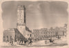 Market square in Kalisz. Poland 1835 old antique vintage print picture