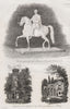 Prince Jozef Poniatowski; Temple of Sibyl; House in Pulawy. Poland 1836 print