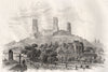 The ruins of Checiny Castle. Poland 1836 old antique vintage print picture