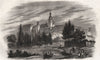 Cracow (Krakow) -The Royal Castle on the Vistula. Poland 1836 old print