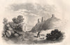 Castle Navahrudak in Lithuania. Belarus 1836 old antique vintage print picture