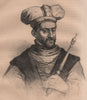 King Casimir the Just. Poland 1836 old antique vintage print picture