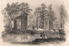Lazienki amphitheatre, Warsaw. Poland 1836 old antique vintage print picture
