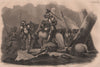 Wladislas the Short at the Battle of Plowce (1331). Poland 1836 old print