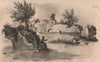 Kovno (Kaunas) in Lithuania. Lithuania 1836 old antique vintage print picture