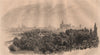 General view of Cracow (Krakow). Poland 1836 old antique vintage print picture